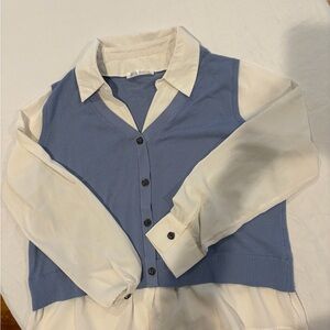 Kids Blue and White Layered Shirt